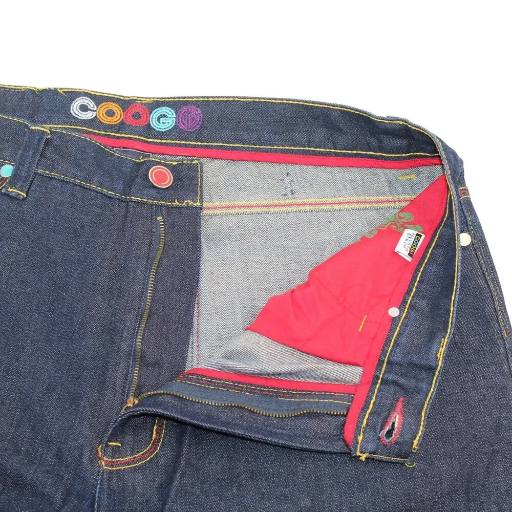 Vintage COOGI Sz 40X32 Y2K Embroidered Rainbow Colors Dk Wash Straight Leg Jeans - Picture 15 of 16